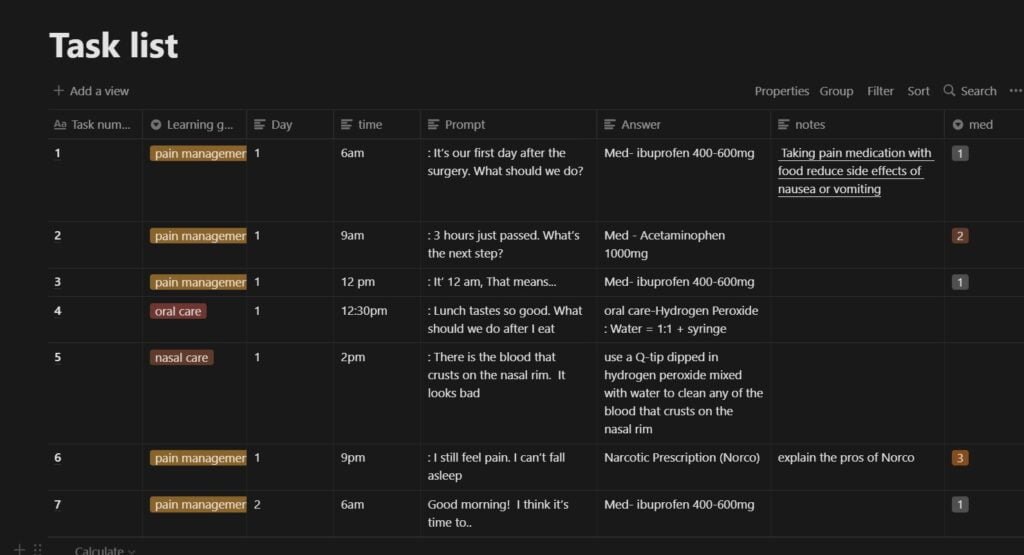 Screenshot - task list